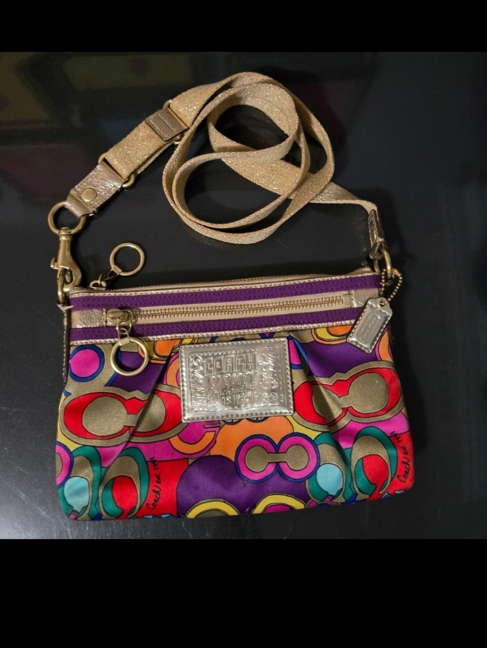 Coach Multi Poppy Crossbody Purse Bag